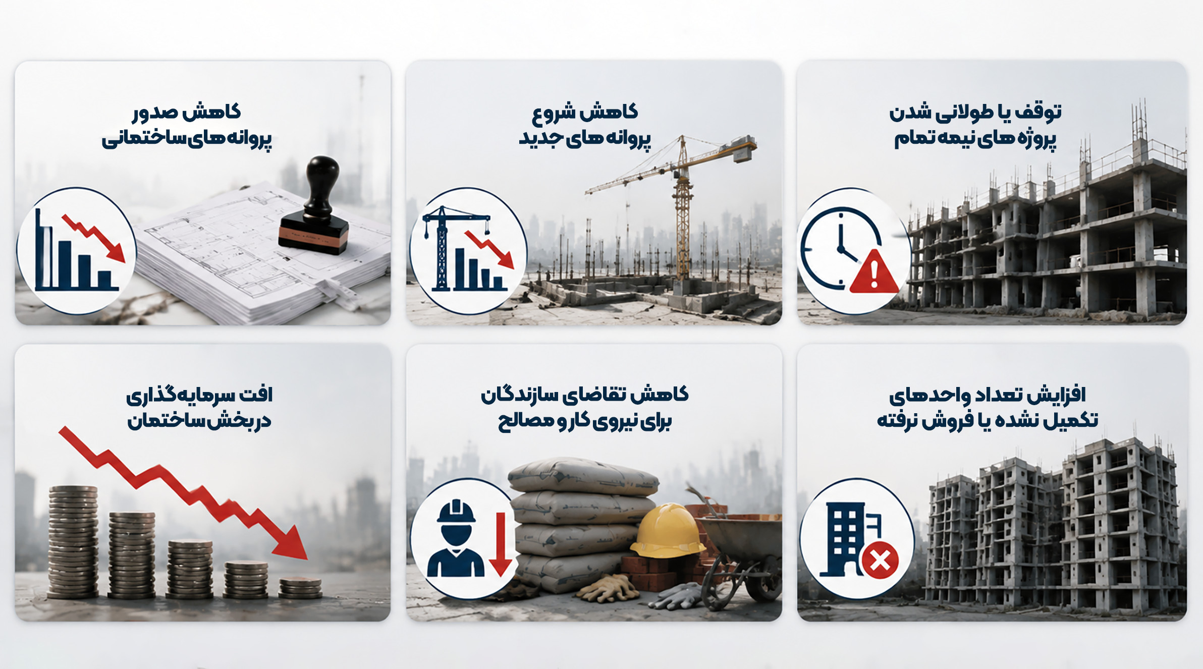 رکود ساختوساز چیست و چه نشانه هایی دارد؟ مهمترین نشانههای کاهش فعالیتهای ساختمانی