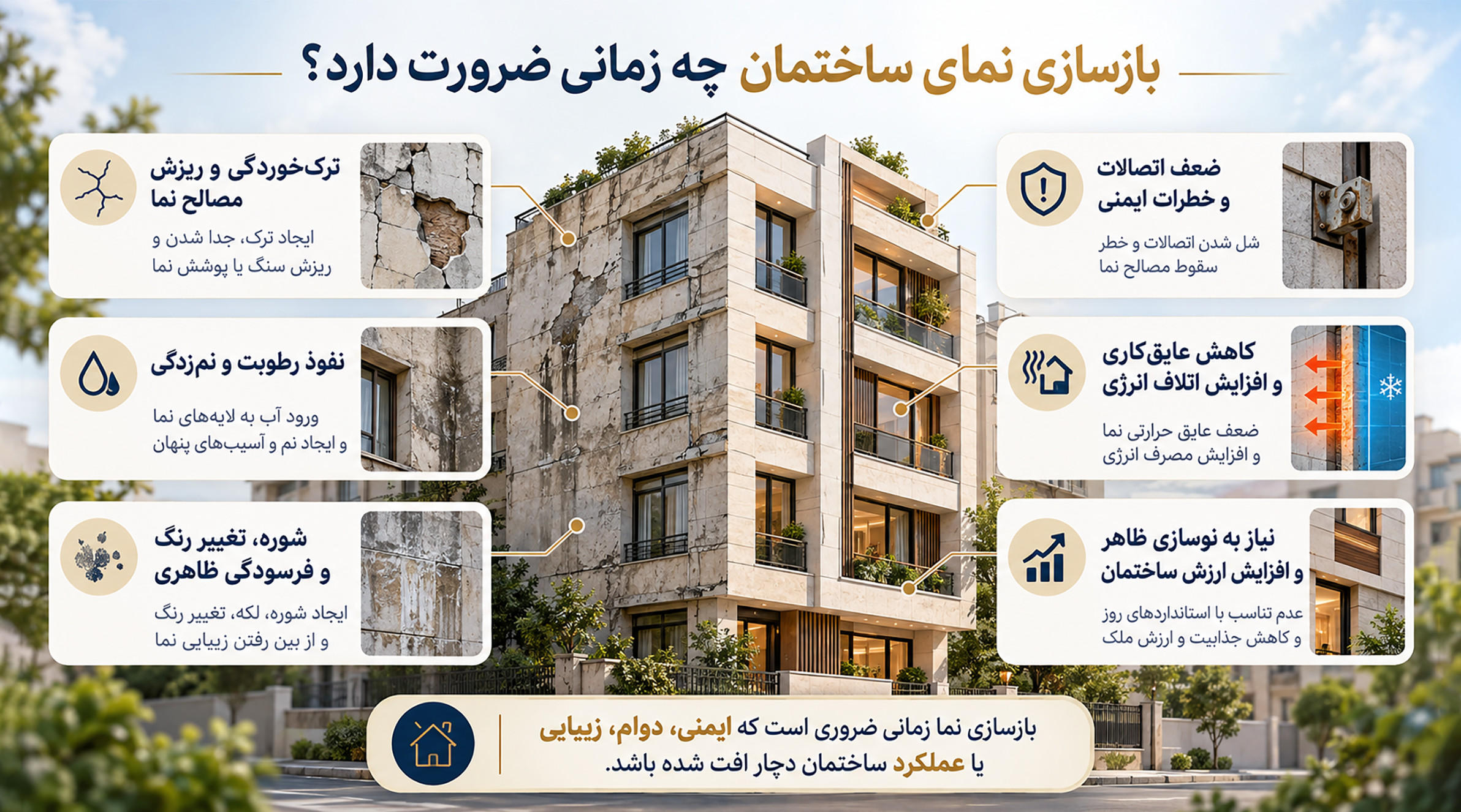 مقایسه بازسازی نماهای مختلف ساختمانی