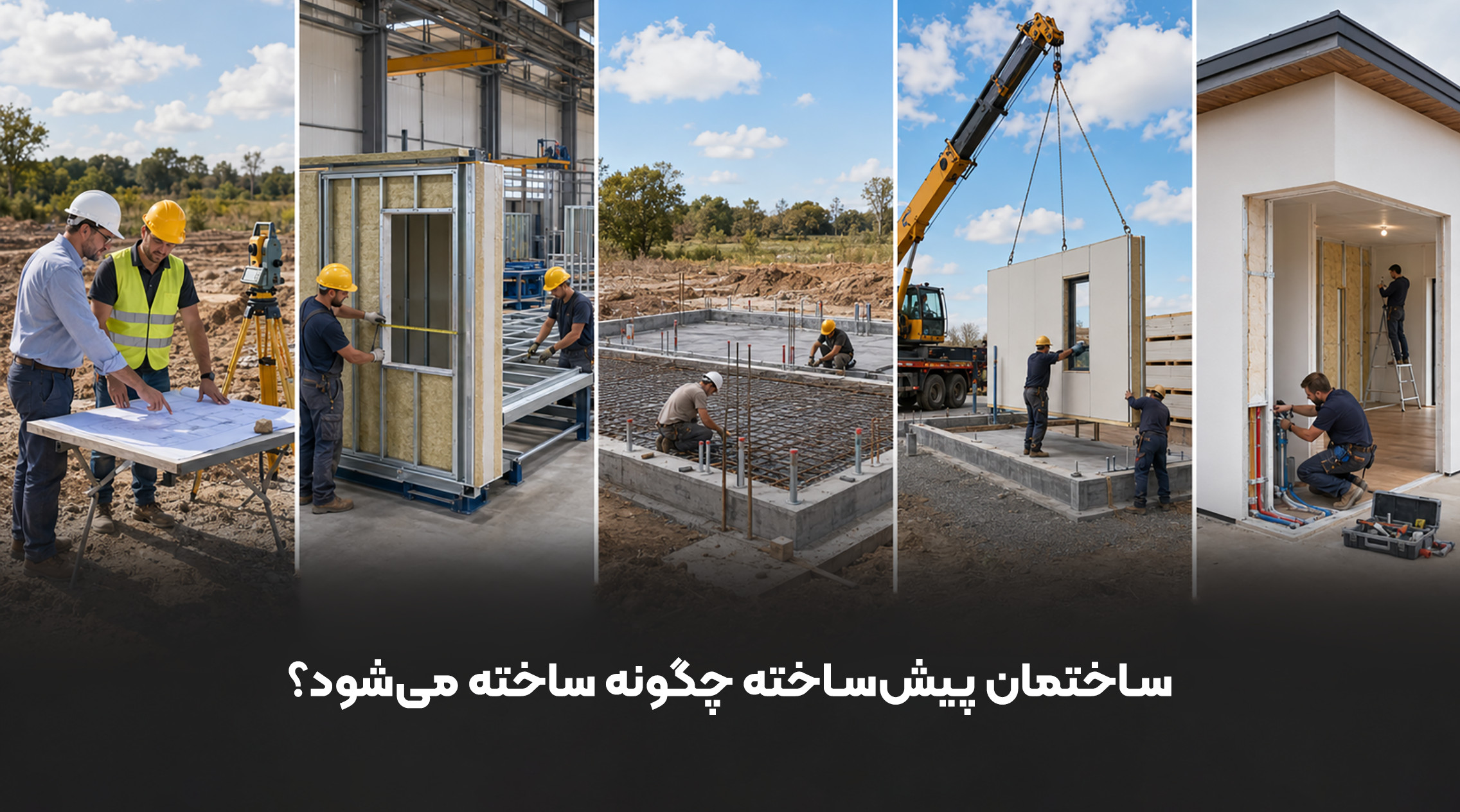 ساختمان پیشساخته چگونه ساخته میشود؟ مراحل گامبهگام ساخت و نصب ساختمان پیشساخته