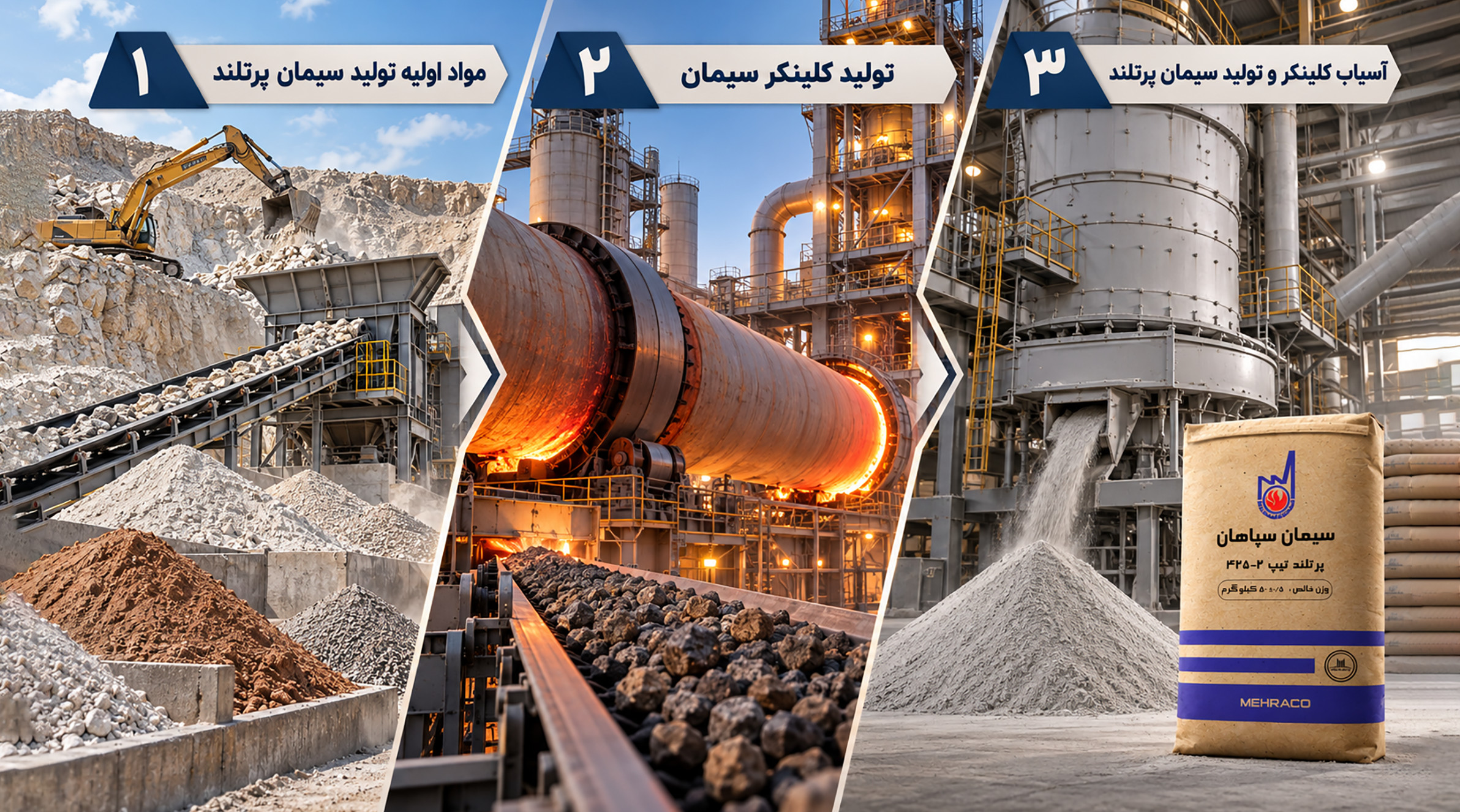مراحل تولید سیمان پرتلند چیست؟ فرایند تولید سیمان پرتلند
