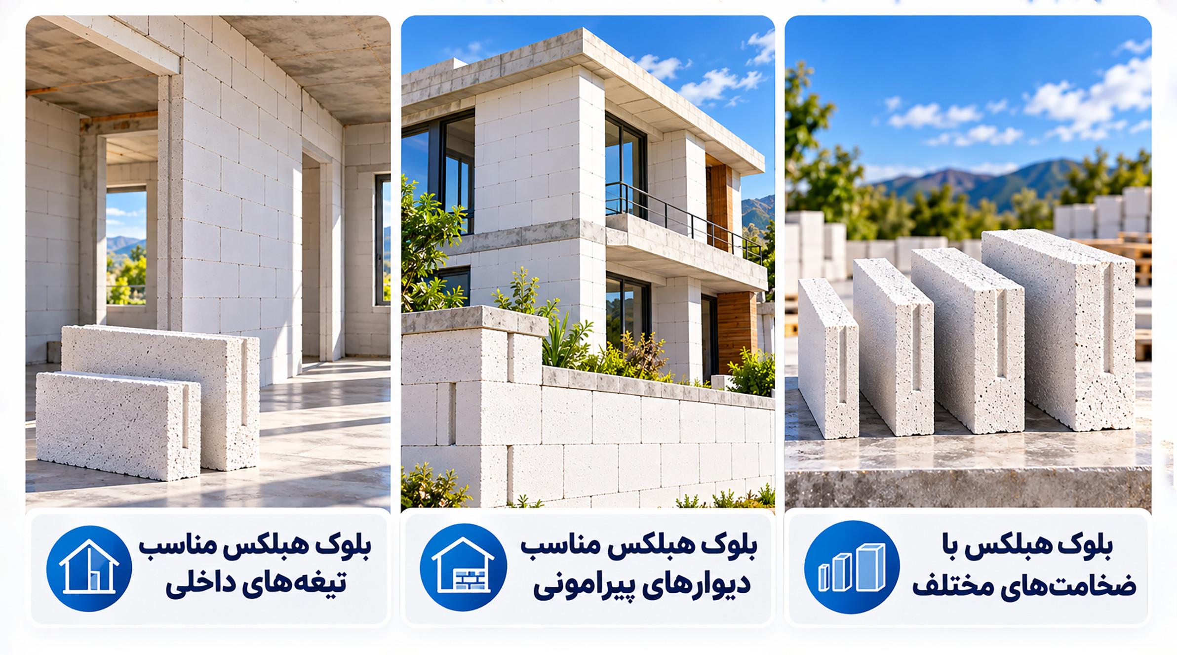 انواع بلوک هبلکس ساختمانی