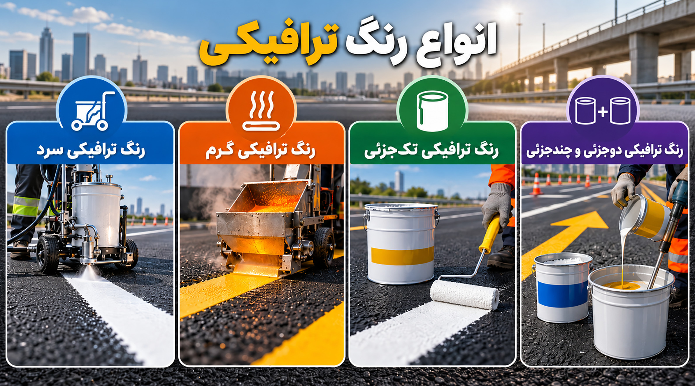 انواع رنگ ترافیکی معرفی انواع رنگ ترافیکی