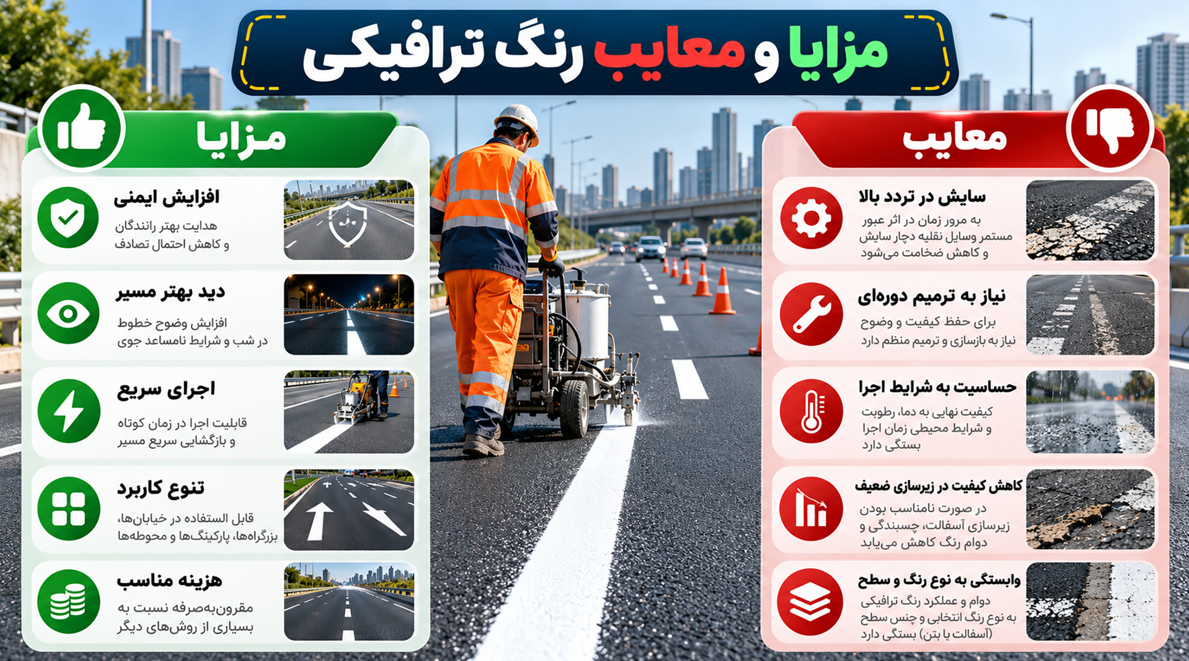 مزایا و معایب رنگ ترافیکی مزایای رنگ ترافیکی چیست