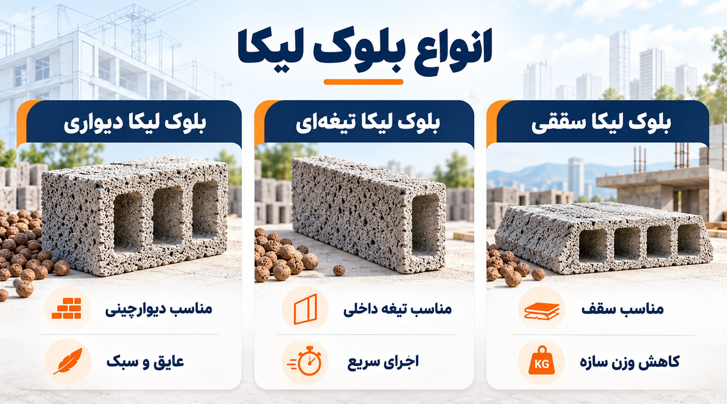 انواع بلوک های لیکا بلوک لیکا برای دیوارچینی