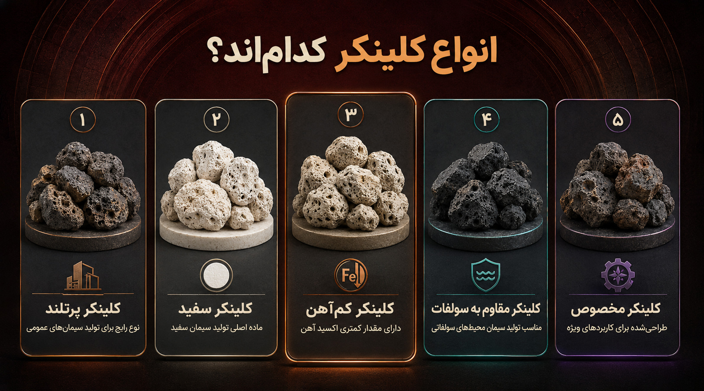 انواع کلینکر کداماند؟ انواع کلینکر سیمان و کاربرد آنها
