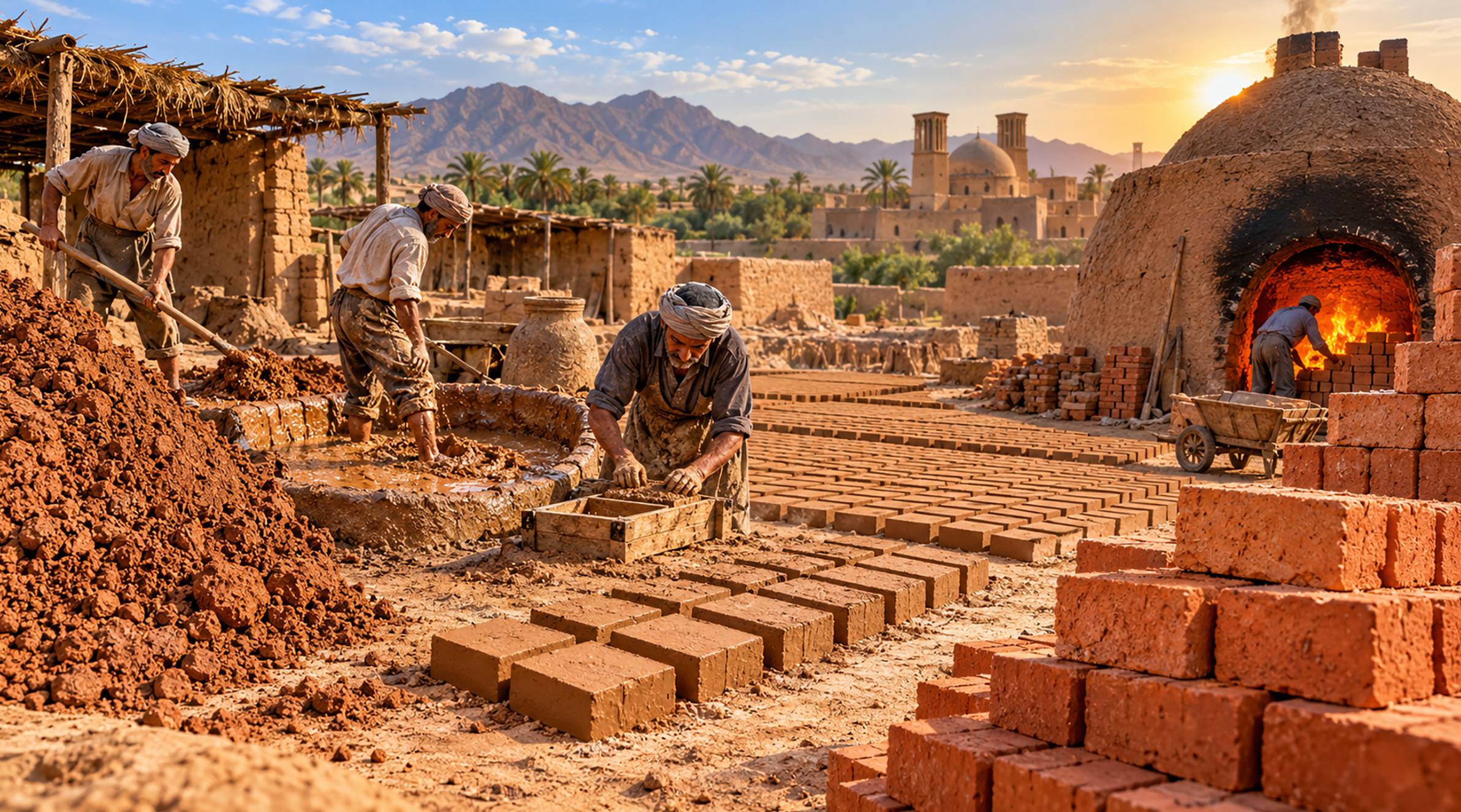 آجر قزاقی چگونه ساخته میشود؟ مراحل تولید آجر قزاقی سنتی