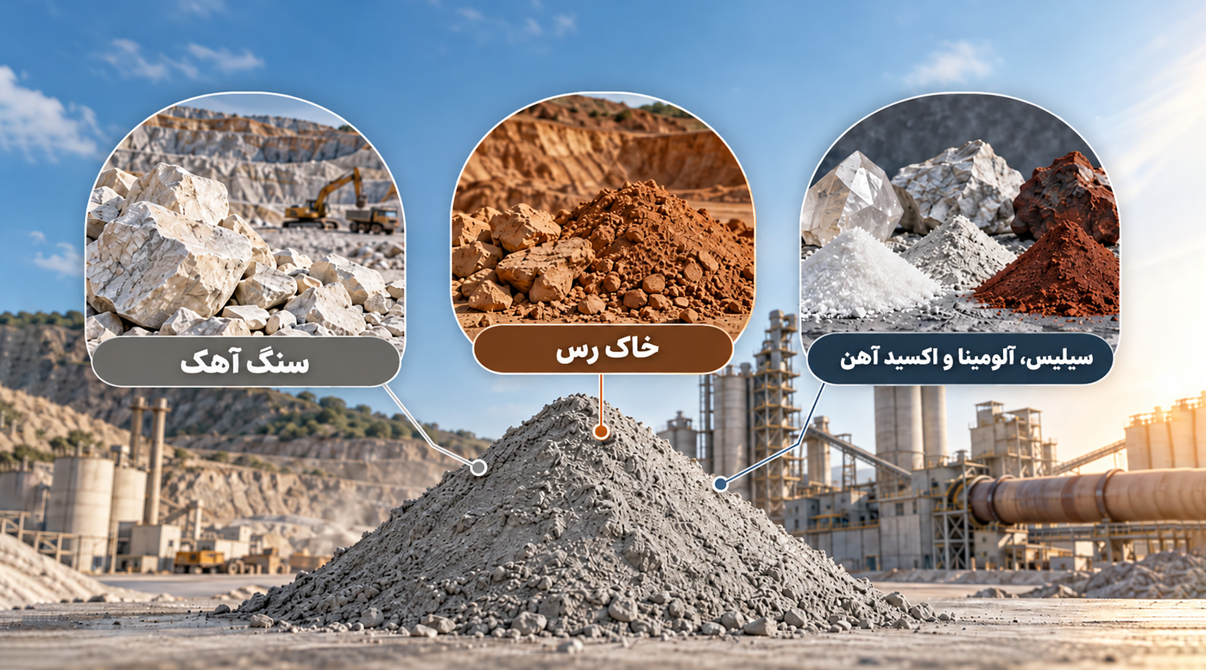 مواد تشکیلدهنده سیمان پرتلند مواد اولیه تولید سیمان پرتلند