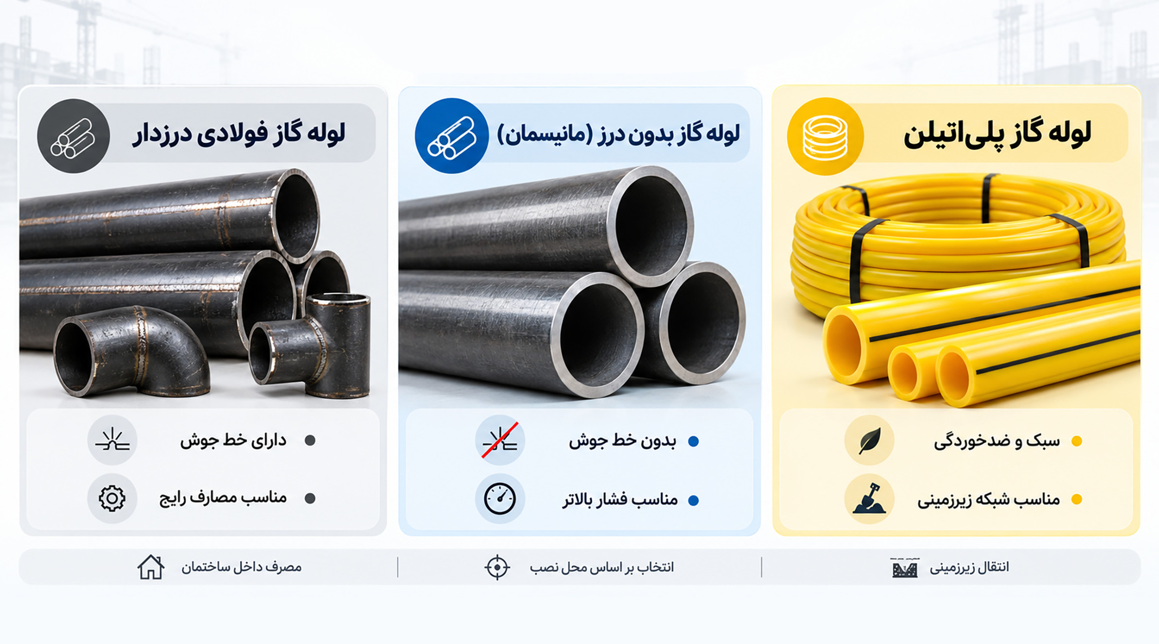 انواع لوله گاز کداماند؟ انواع لوله گاز ساختمانی