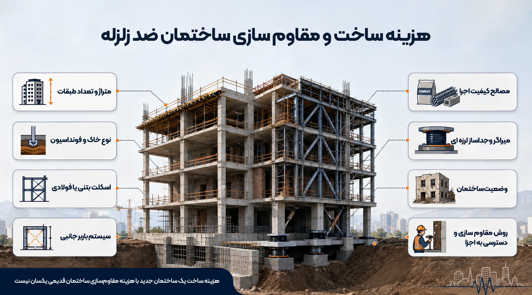 هزینه ساخت و مقاوم‌سازی ساختمان در برابر زلزله