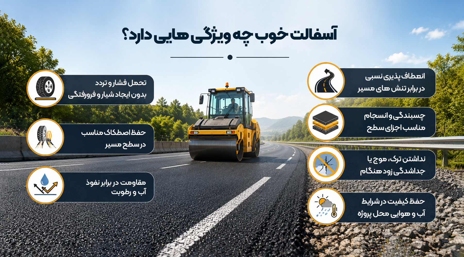آسفالت خوب چه ویژگیهایی دارد؟ ویژگیهای آسفالت باکیفیت و مناسب