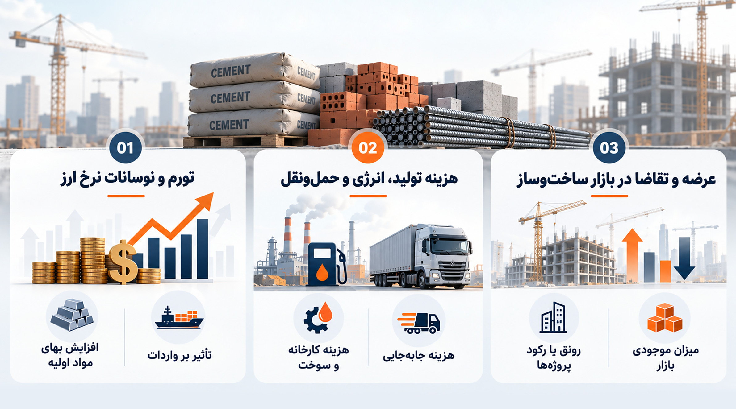 عوامل تغییر قیمت مصالح عوامل مؤثر بر قیمت مصالح