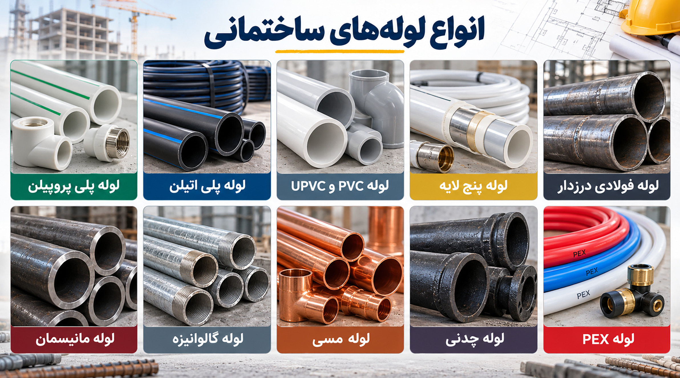 انواع لولههای ساختمانی پرکاربرد انواع لوله در تأسیسات ساختمان