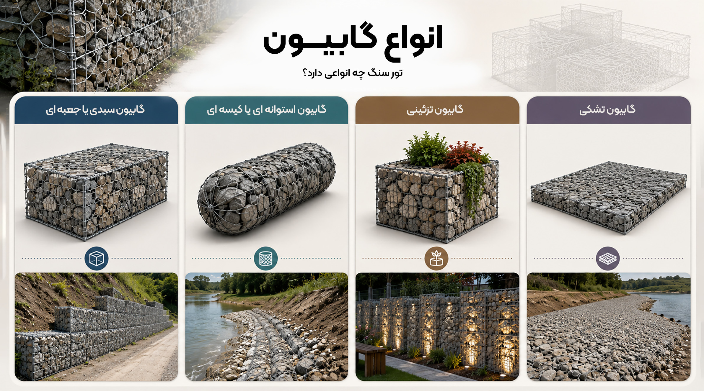 انواع گابیون و کاربردها