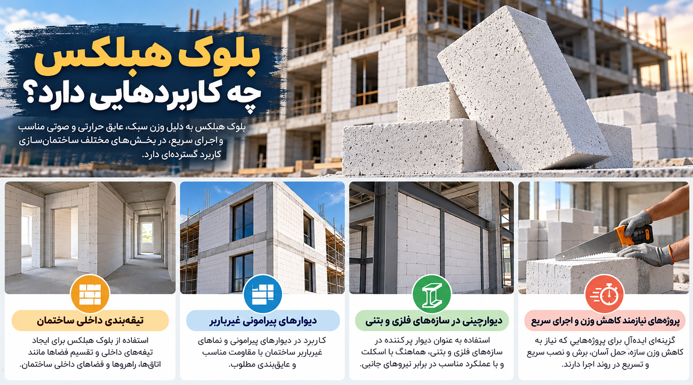 کاربرد بلوک هبلکس ساختمانی