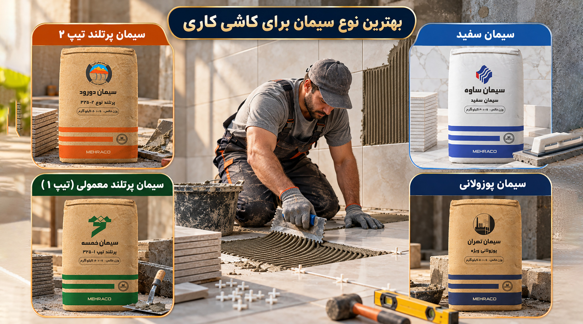 مقایسه بهترین نوع سیمان برای کاشی‌کاری