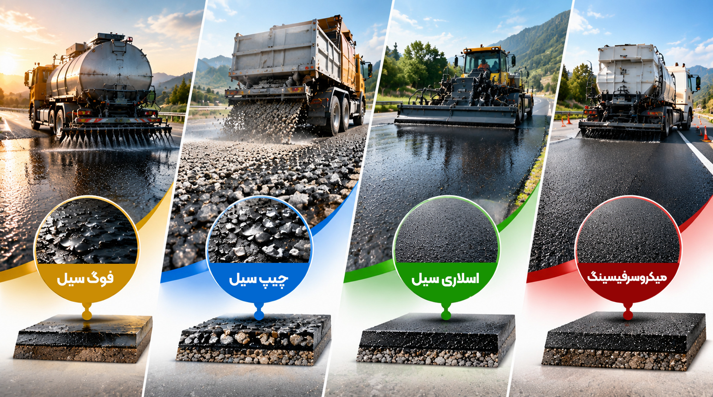 انواع آسفالت حفاظتی برای نگهداری روسازی راه