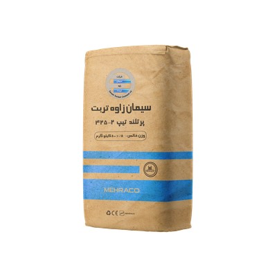 سیمان تیپ 2-425 زاوه تربت کیسه 50 نمای سه رخ