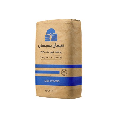 سیمان تیپ 5-325 بهبهان 50 کیلویی نمای سه رخ
