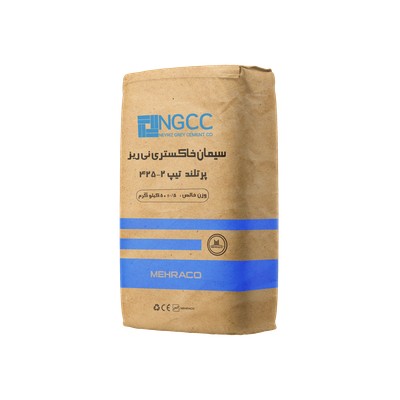 سیمان تیپ 2-425 خاکستری نی ریز 50 کیلویی نمای سه رخ