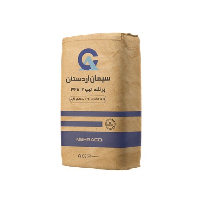 سیمان تیپ 2-425 اردستان 50 کیلویی نمای سه رخ