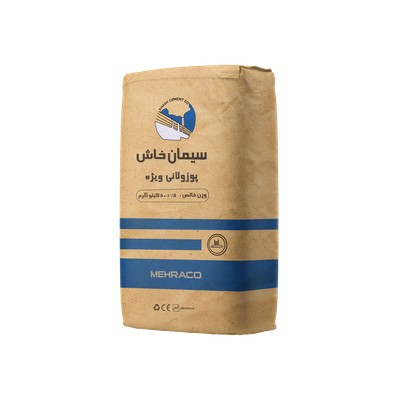 سیمان پوزولانی ویژه خاش 50 کیلویی نمای سه رخ