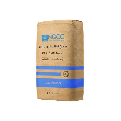 سیمان تیپ 2-325 خاکستری نی ریز 50 کیلویی نمای سه رخ
