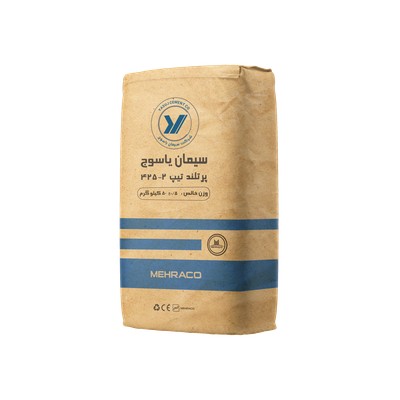 سیمان نوع 2 -425 یاسوج کیسه 50 نمای سه رخ