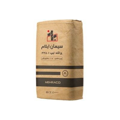 سیمان تیپ 1-425 ایلام 50 کیلویی نمای سه رخ