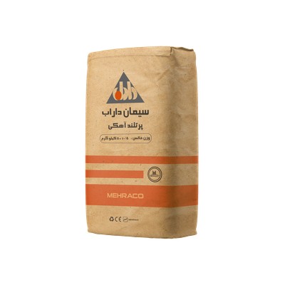 سیمان پرتلند آهکی داراب 50 کیلویی نمای سه رخ