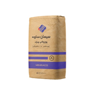 سیمان پوزولانی ویژه 50 کیلویی ساوه نمای سه رخ